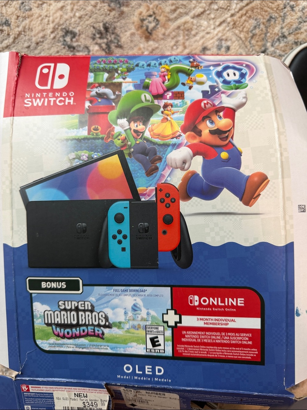 Nintendo Switch OLED Console with Neon Red & Neon Blue Joy‑Con